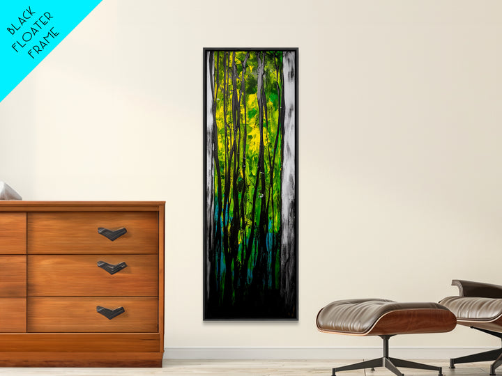 Abstract Forest, Green Nature, Textured Painting, Boho Wall Art, Canvas Print, Modern Home Decor, Living Room Art, Earthy Tones