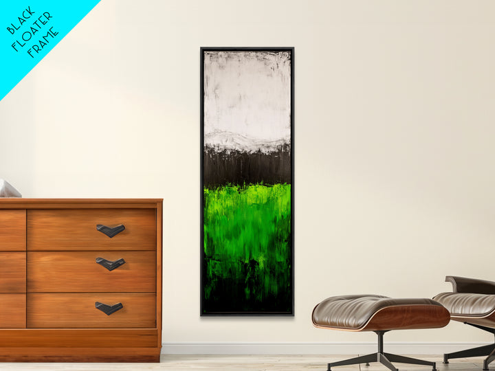 Abstract Green Field, Minimalist Landscape Painting, Modern Nature Art, Canvas Print, Vibrant Green Wall Decor, Contemporary Home Art