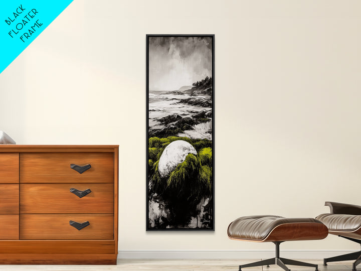 Coastal Rock, Ocean Landscape, Framed Canvas Print, Seascape Wall Art, Beach House Decor, Nautical Artwork, Minimalist Art, Bedroom Art