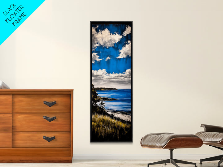 Blue Sky, Coastal Landscape Print, Nature Inspired Decor, Scenic Horizon Art, Beach House Aesthetic, Calming Atmosphere, Canvas Print