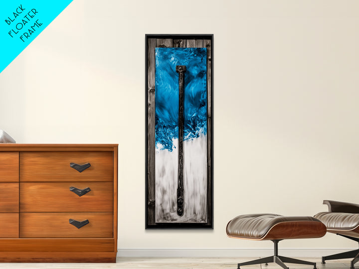 Abstract Metal Art, Modern Industrial Design, Blue and White Wall Decor, Unique Home Statement, Contemporary Style, Canvas Print