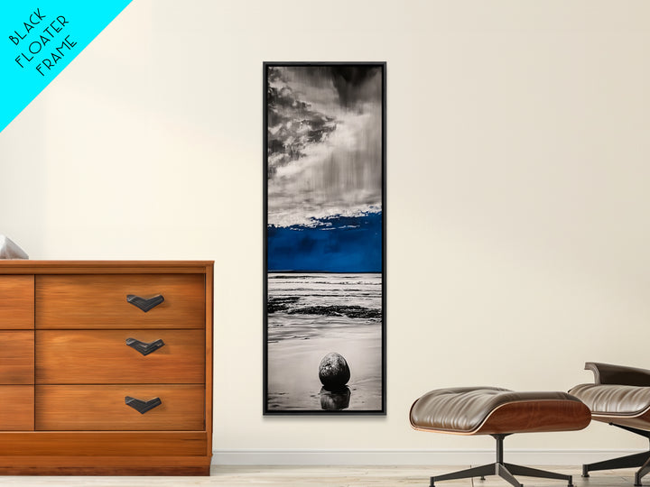 Ocean Meditation, Serene Seascape, Minimalist Blue, Canvas Print, Beach House Wall Art, Tranquil Coastal Decor, Relaxing Waves