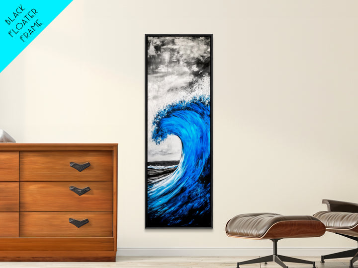 Blue Wave, Powerful Surf, Abstract Water, Canvas Print, Ocean Wall Art, Coastal Minimalist Decor, Modern Beach Home Artwork