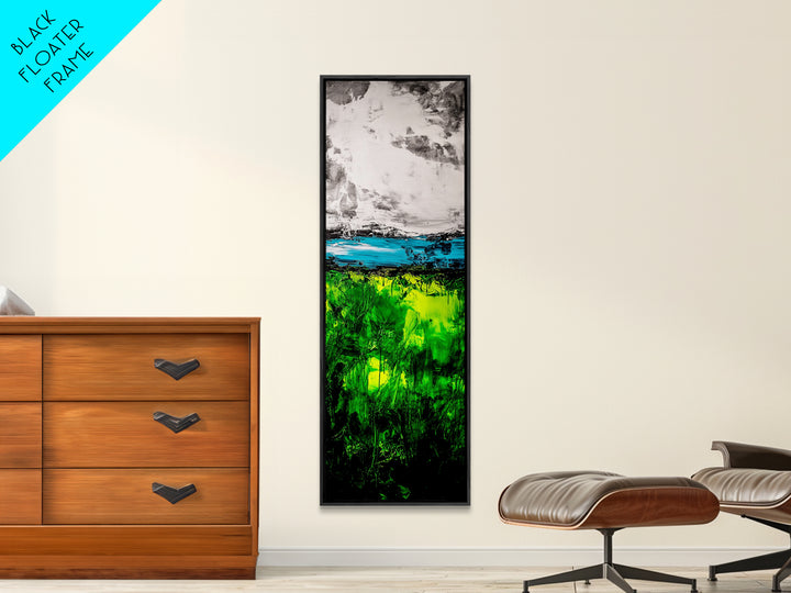 Abstract Greenery, Expressionist Art, Nature Inspired, Framed Canvas Print, Botanical Art, Contemporary Home Decor, Living Room Artwork