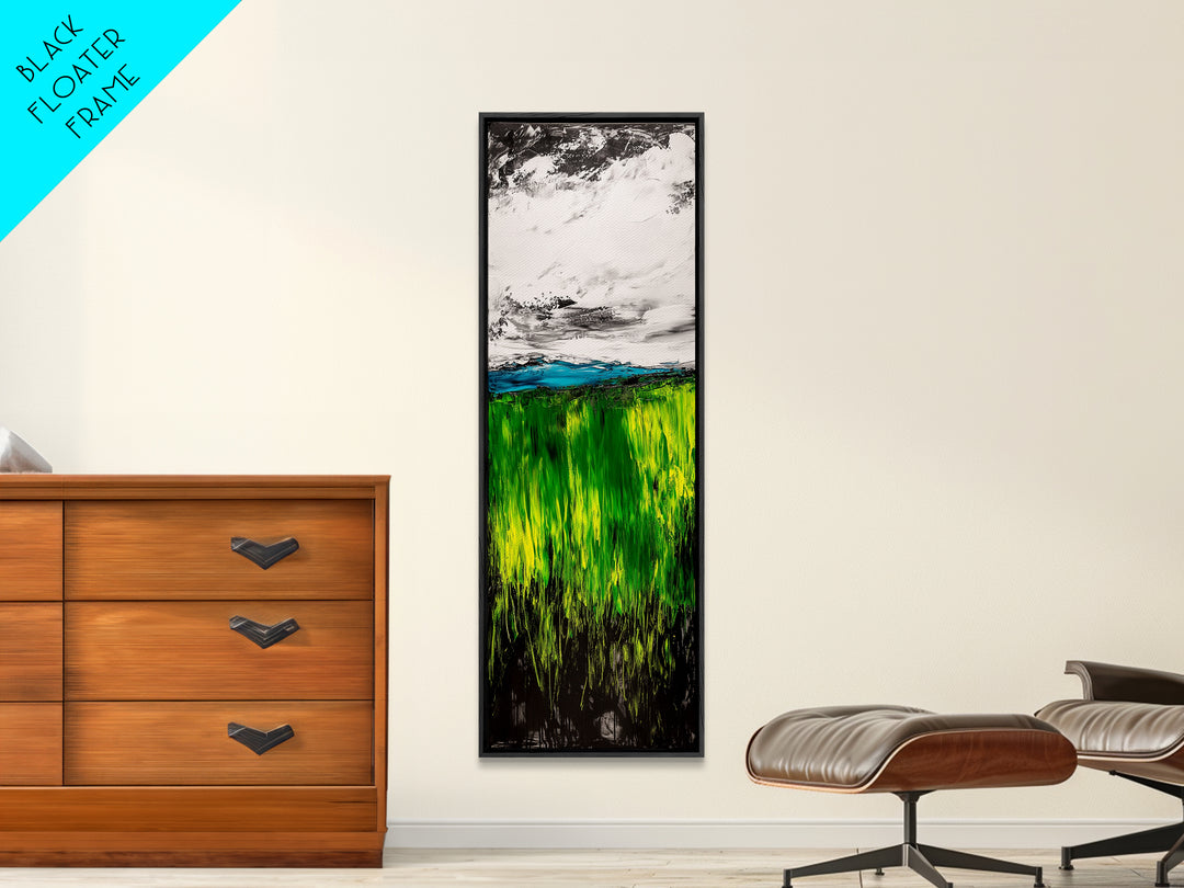 Rolling Fields, Abstract Nature Art, Blue and Yellow Landscape, Rustic Wall Art, Modern Impressionism, Living Room Decor, Canvas Print