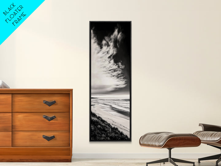 Beach Sunset, Coastal Wall Art, Seascape Painting, Ocean Waves, Framed Canvas Print, Minimalist Decor, Bedroom Wall Art, Gift Idea