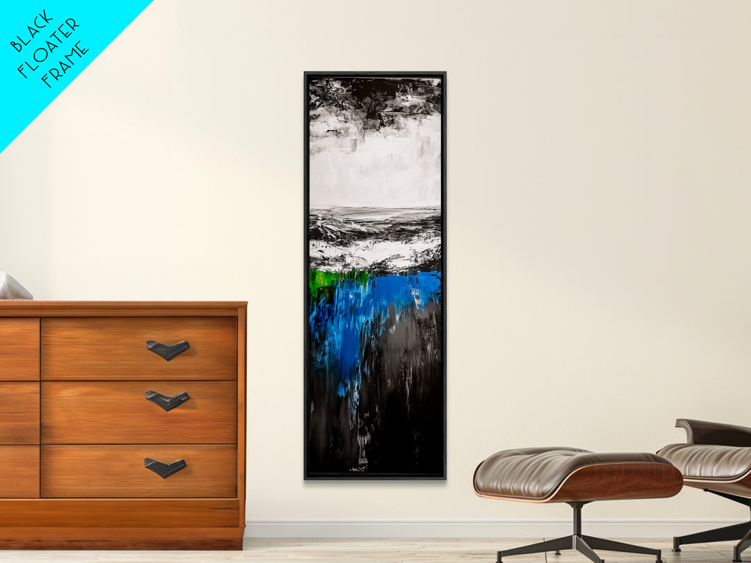 Abstract Ocean Depths, Blue Green Seascape, Modern Coastal Decor, Framed Canvas Print, Minimalist Wall Art, Bedroom Wall Hanging