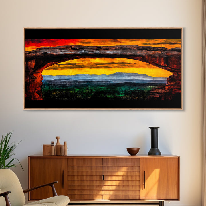Desert Arch, Southwest Landscape, National Park Painting, Sunset Wall Art, Western Home Decor, Grand Canyon Art, Canvas Print