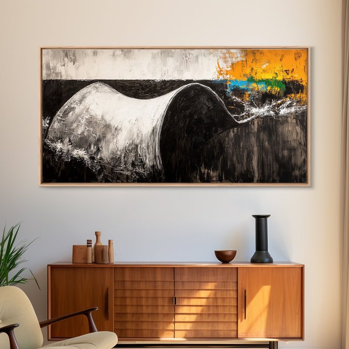 Abstract Curve, Modern Canvas Print, Minimalist Wall Art, Contemporary Painting, Neutral Home Decor, Office Wall Art, Large Canvas