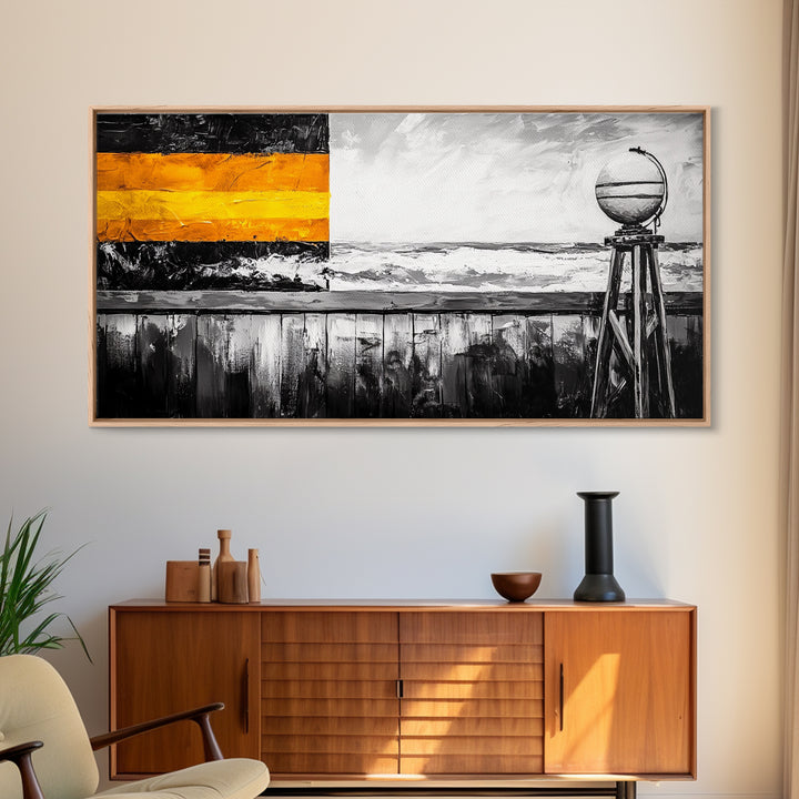 Buoy, Nautical, Ocean, Abstract, Framed Canvas Print, Coastal Decor, Beach House Wall Art, Minimalist Art, Modern Abstract Painting