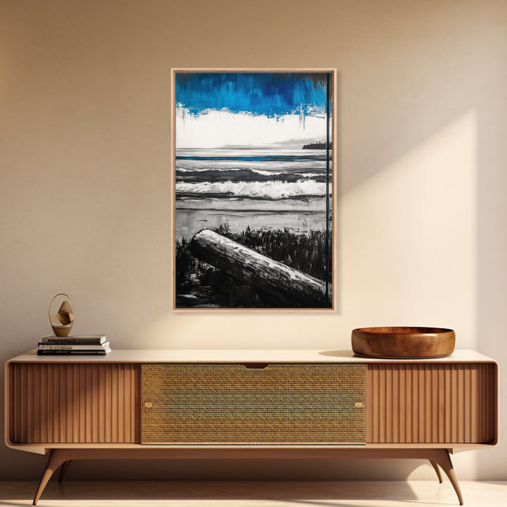 Ocean Serenity, Coastal Landscape, Nautical Wall Art, Beach House Decor, Framed Canvas Print, Living Room Wall Art, Seascape Painting