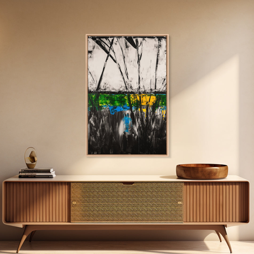 Abstract, Black and White, Modern Wall Art, Framed Canvas Print, Minimalist Art, Contemporary Decor, Unique Office Art, Home Accent