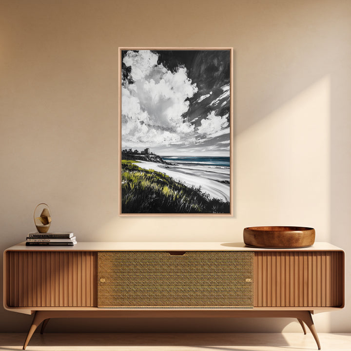 Castle View, Dramatic Seascape Art, Coastal Landscape Print, Nautical Decor, Ocean Lover Gift, Framed Canvas Print, Travel Aesthetic