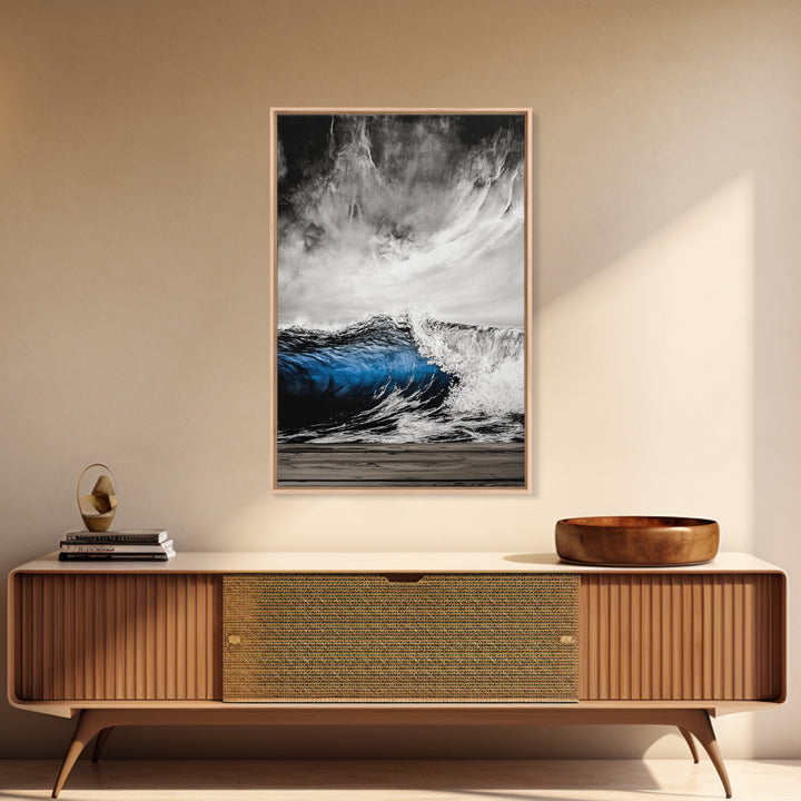 Ocean Wave, Stormy Sea, Dramatic Water, Coastal Art, Canvas Print, Nautical Wall Decor, Living Room Statement Piece, Moody Seascape