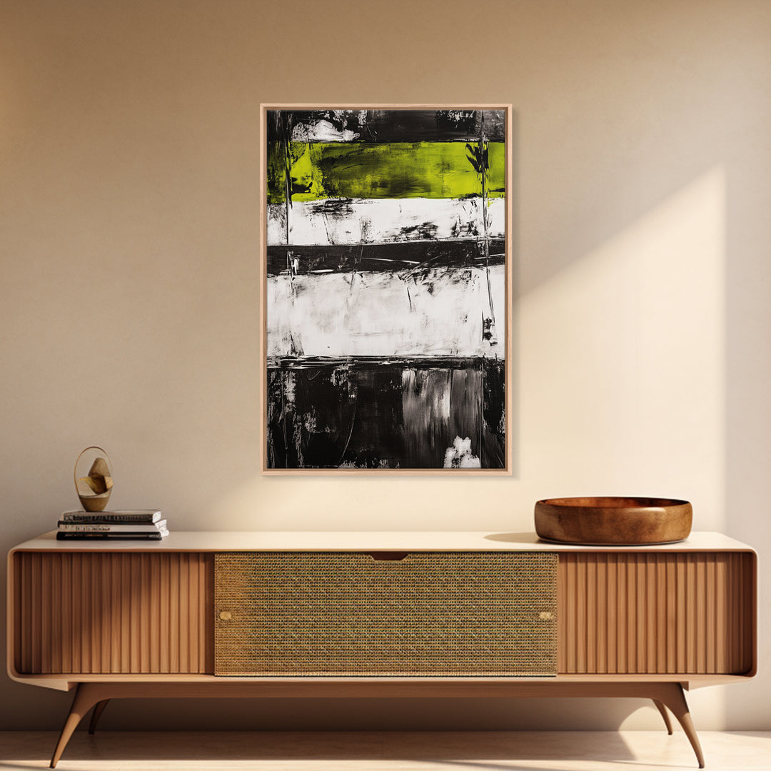 Black and Green, Abstract Expressionism, Modern Canvas Print, Minimalist Art, Bold Statement Piece, Home Office Decor, Unique Artwork