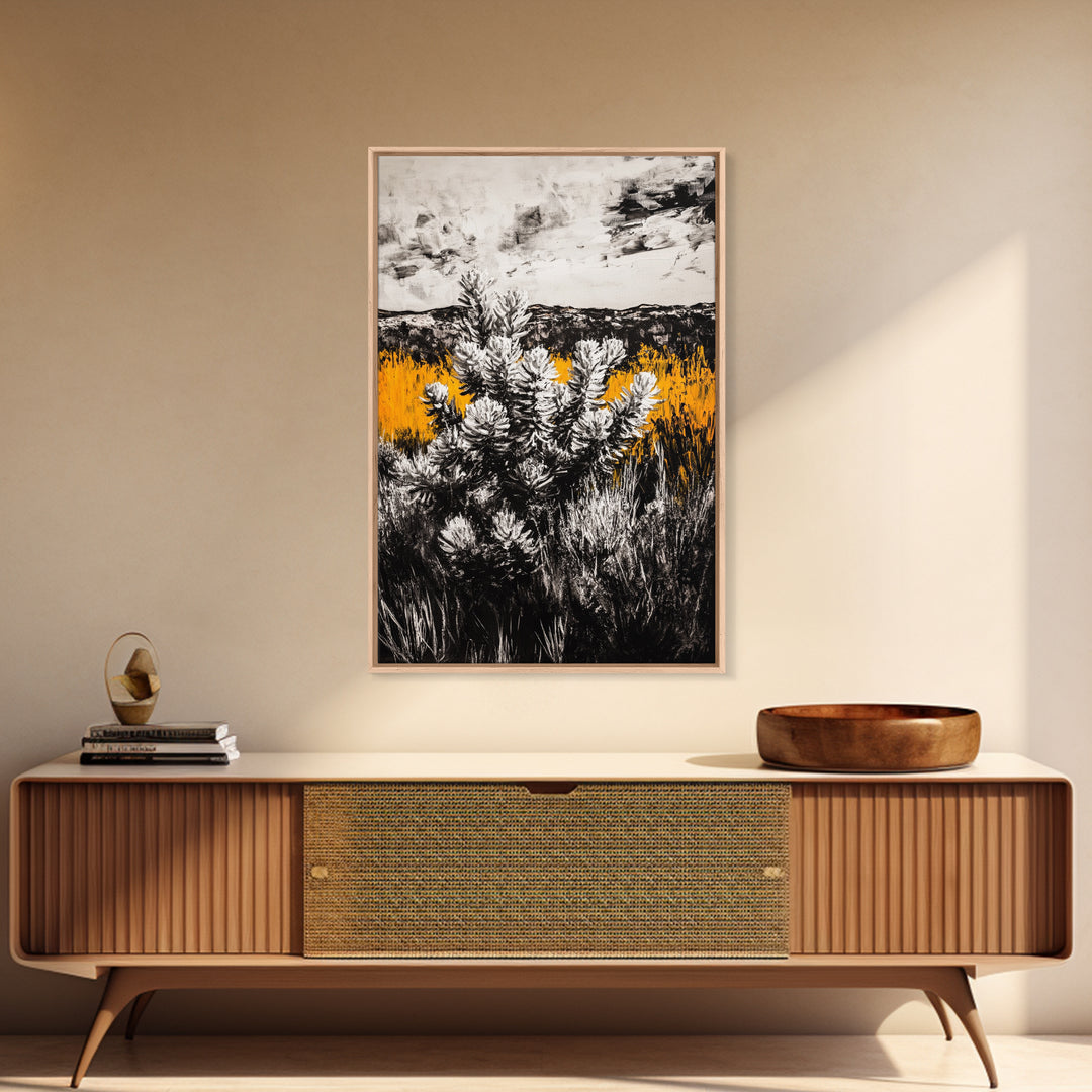 Nature Artwork, Desert Landscape, Western Home Decor, Canvas Print, Rustic Wall Art, Black and White Art, Fall Inspired Artwork