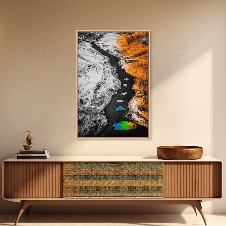 Desert Path Print, Abstract Art, Earthy Wall Decor, Bohemian Landscape, Modern Southwest Art, Fall Aesthetic Print, Framed Canvas Print