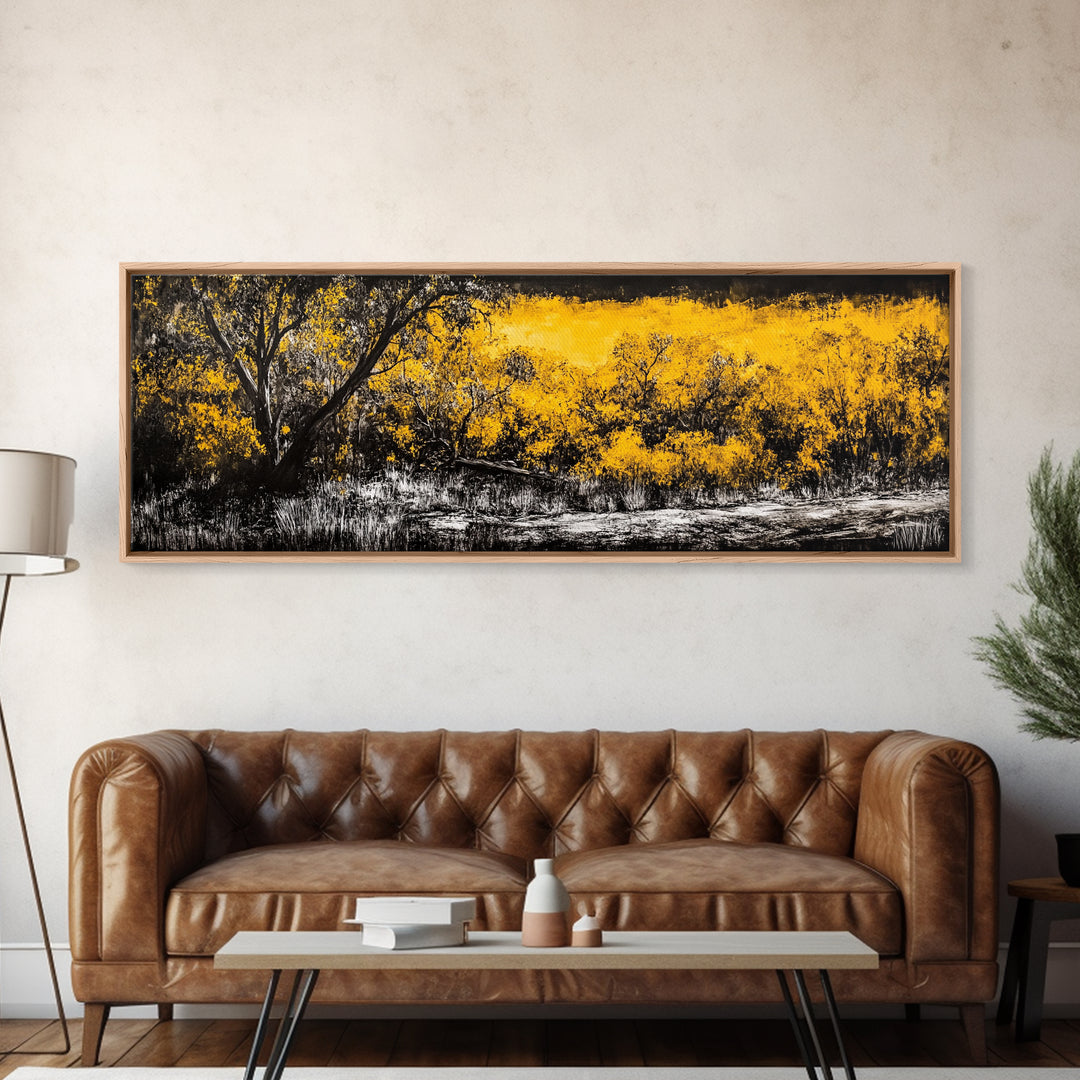 Autumn Forest, Golden Trees, Fall Landscape, Canvas Print, Rustic Wall Art, Nature Lover Decor, Warm Tones, Large Wall Art, Cozy Aesthetic