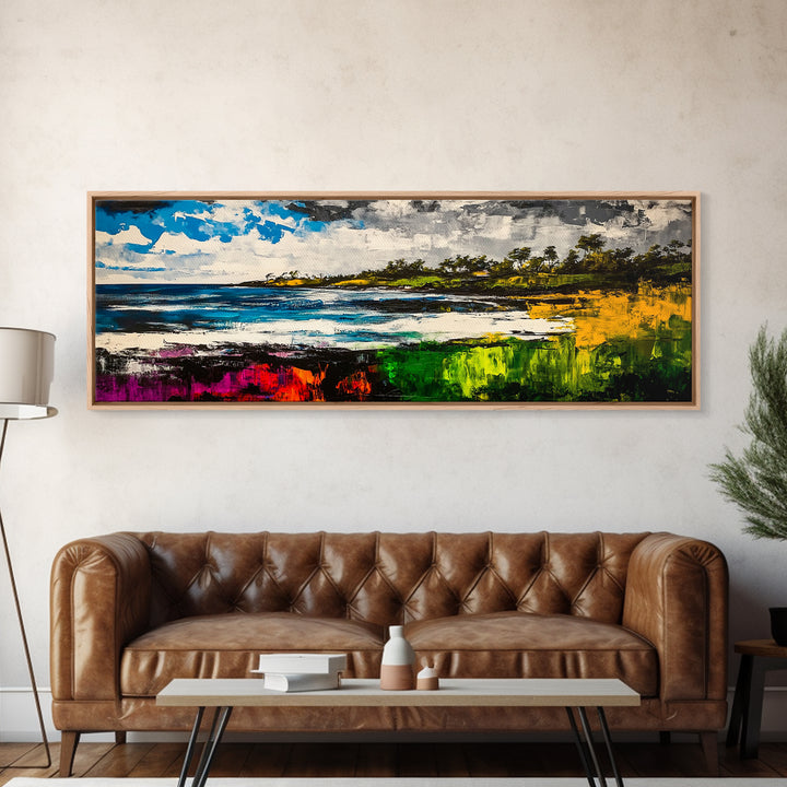 Abstract Landscape, Black White Green, Minimalist Art, Modern Wall Decor, Framed Canvas Print, Nature Inspired, Large Statement Art