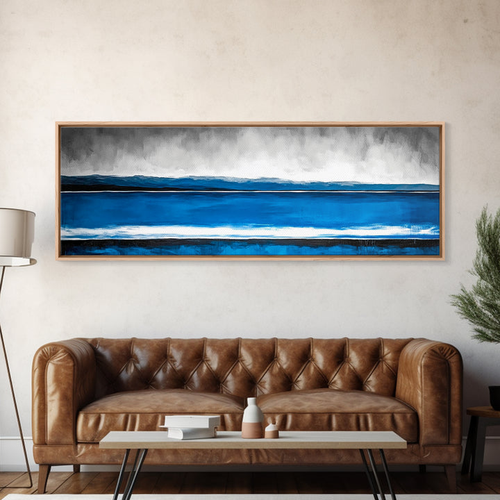 Ocean Wave, Beach Canvas Print, Coastal Art, Blue Water Painting, Modern Seascape, Nautical Wall Art, Living Room Decor, Minimalist Art