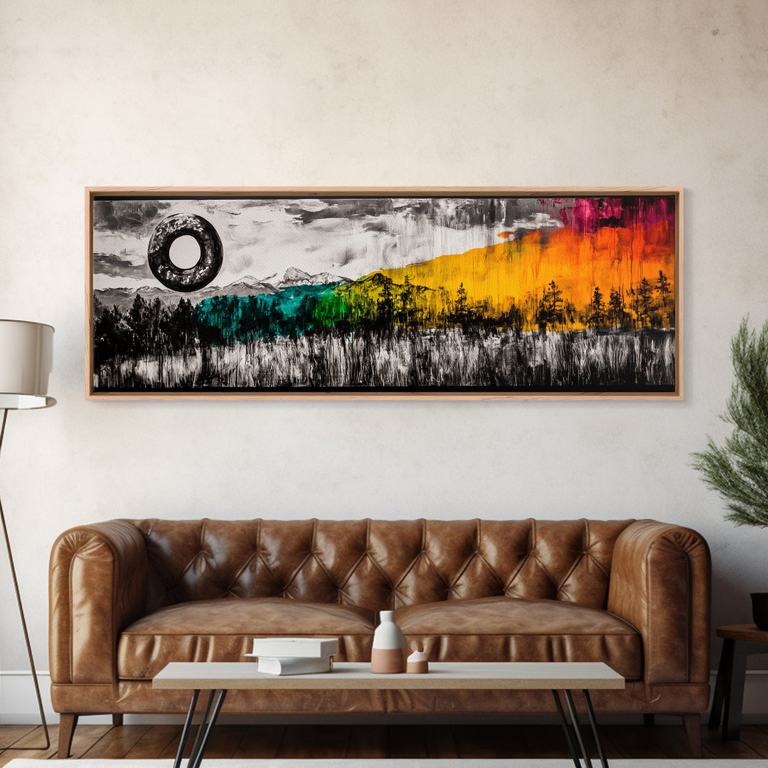 Cosmic Landscape, Surreal Art, Dreamy Forest, Framed Canvas Print, Mystical Wall Art, Fantasy Home Decor, Living Room Statement Art