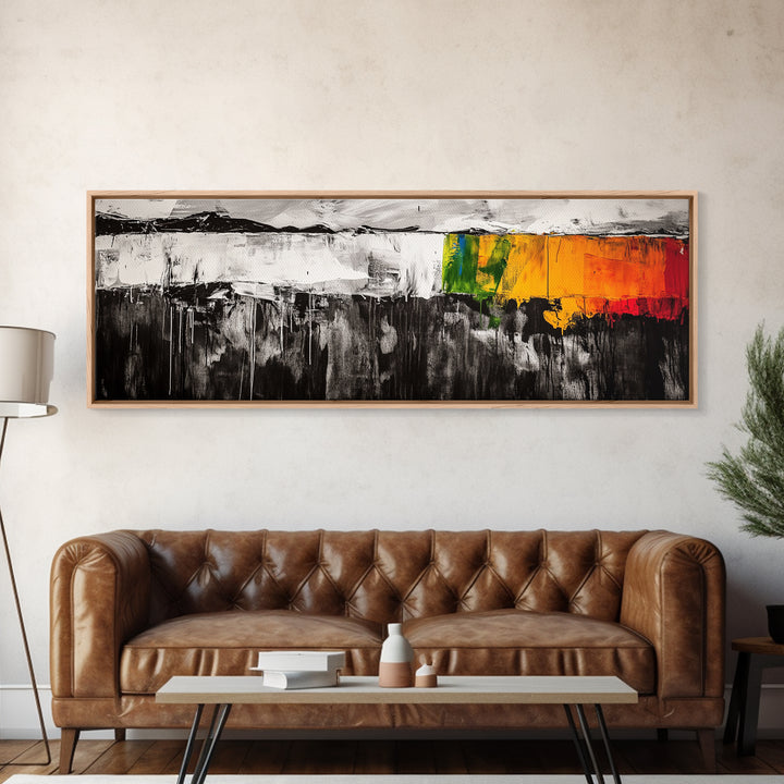 Abstract Mountain Art, Landscape Painting, Modern Boho Decor, Textured Wall Art, Neutral Nature Print, Office Wall Art, Framed Canvas Print