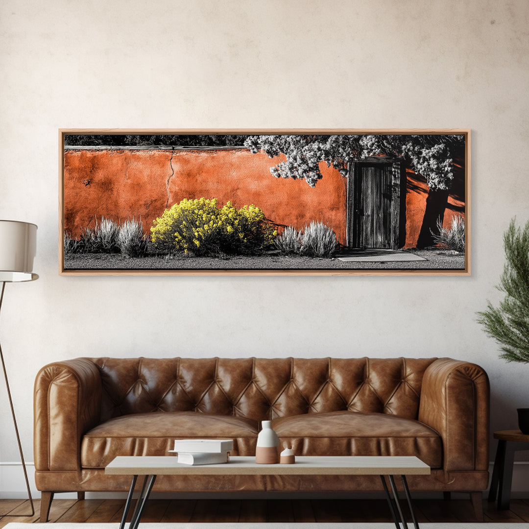 Rustic Adobe, Desert Home, Southwest Art, Framed Canvas Print, Earth Tone Wall Art, Boho Aesthetic, Living Room Decor, Warm Neutral Tones