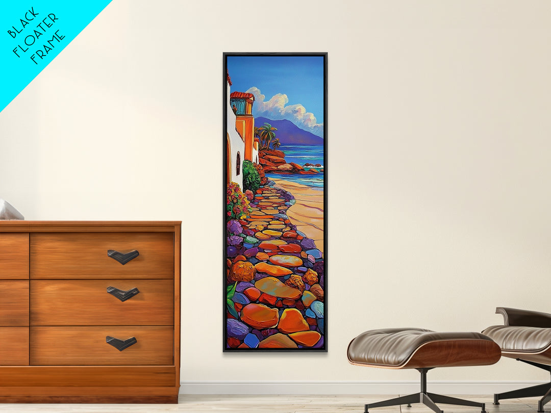Beach, Pathway, Tropical, Coastal Homes Canvas Print, Vibrant Summer Landscape, Coastal Living Room Art, Oceanfront Wall Accent, Boho Beach Art