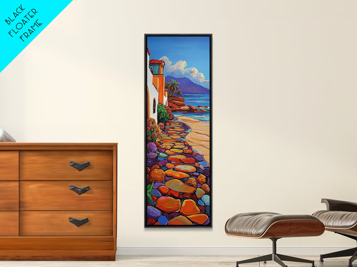 Beach, Pathway, Tropical, Coastal Homes Canvas Print, Vibrant Summer Landscape, Coastal Living Room Art, Oceanfront Wall Accent, Boho Beach Art