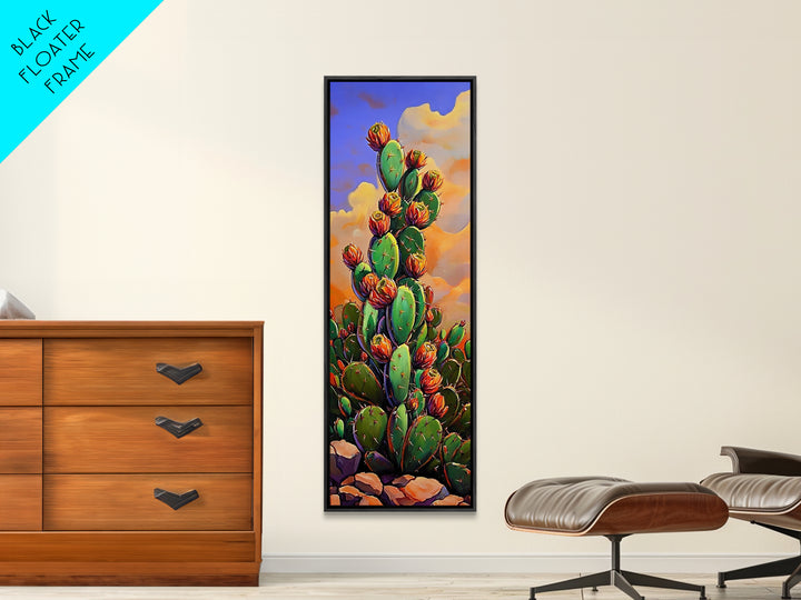 Cactus Bloom, Desert Art, Vibrant Southwestern Nature Decor, Boho Plant Lover Gift, Rustic Living Room Style, Canvas Print