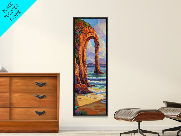 Ocean Arch, Coastal Vibes, Nature Escape, Canvas Print, Coastal wall art beach scene, vibrant seascape painting, boho bedroom decor