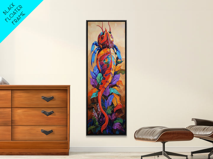 Crab Abstract, Bright Sea, Canvas Print, Nautical wall art, whimsical seafood decor, coastal beach house accent, bold boho lobster painting