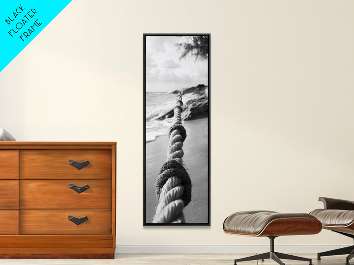 Nautical Rope, Coastal Focus, Rustic Texture, Canvas Print, Nautical wall art, Beach house decor, Minimalist bathroom art, Coastal bedroom print