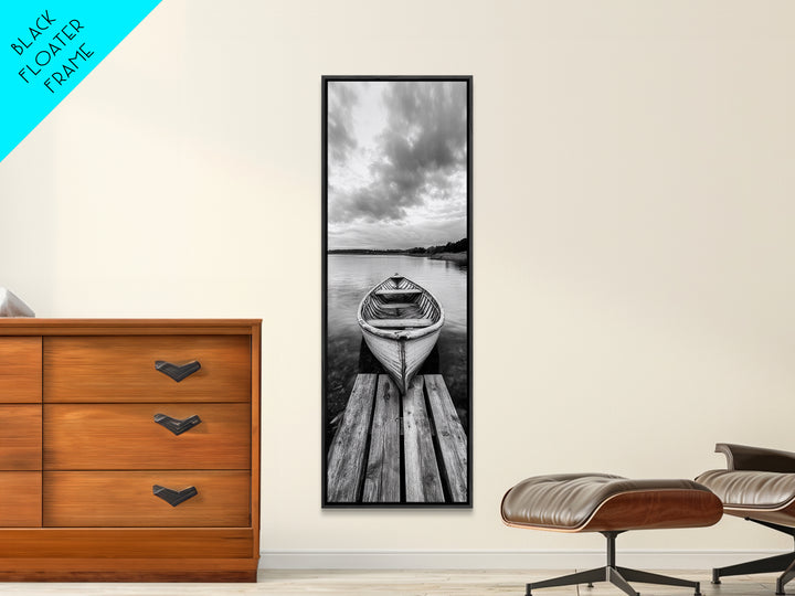 Rowboat Reflection, Still Water, Lake Life, Canvas Print, Rustic Cabin Wall Art, Nature Photography, Bedroom Art, Den Lakehouse Decor