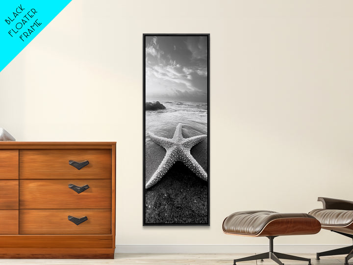 Ocean Star, Sea Life, Coastal Serenity, Marine Beauty Framed Canvas Print, Beach House Wall Art, Coastal Nautical Bathroom Decor