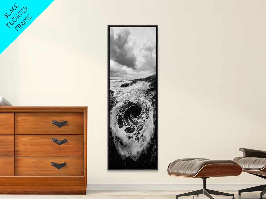 Ocean Vortex, Surreal Wave, Abstract Seascape, Dramatic Sea, Canvas Print, Statement Art, Modern Living Room Wall Art, Bold Decor