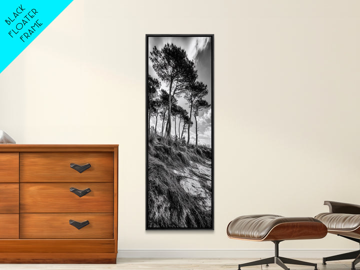 Windy Pines, Cliff Edge, Tree Silhouettes, Canvas Print, Moody Forest Photography, Rustic Cabin Wall Art, Autumn Living Room Decor