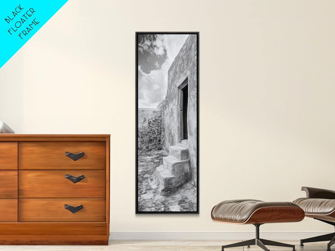 Desert Adobe Home, Old World Architecture, Earth Tone Wall Decor, Boho Rustic Print, Minimalist Entryway Art, Canvas Print