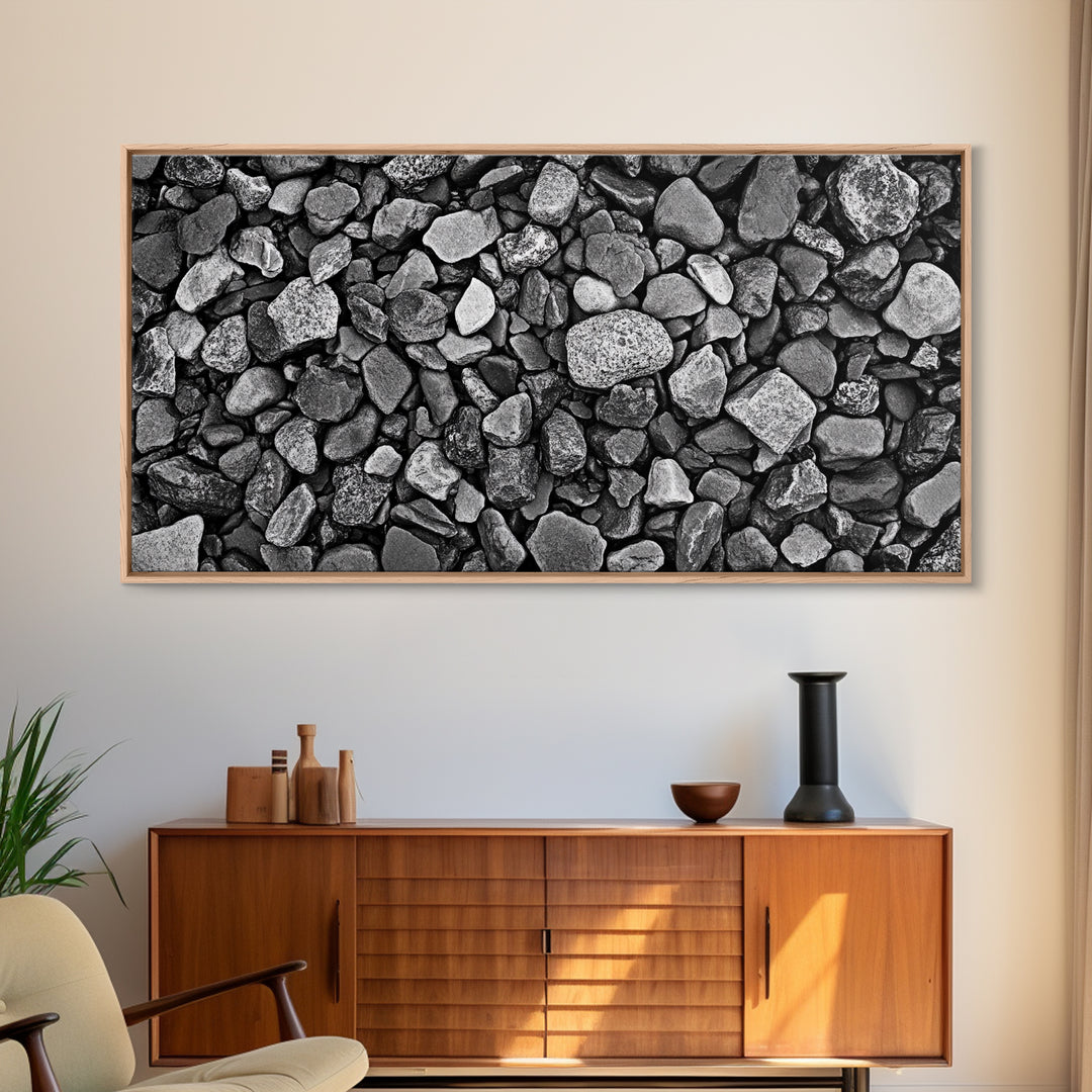 Natural Stone Texture, Dark Rock Pattern, Earthy Wall Background, Canvas Print, Office Wall Art, Modern Industrial Style, Minimalist Style