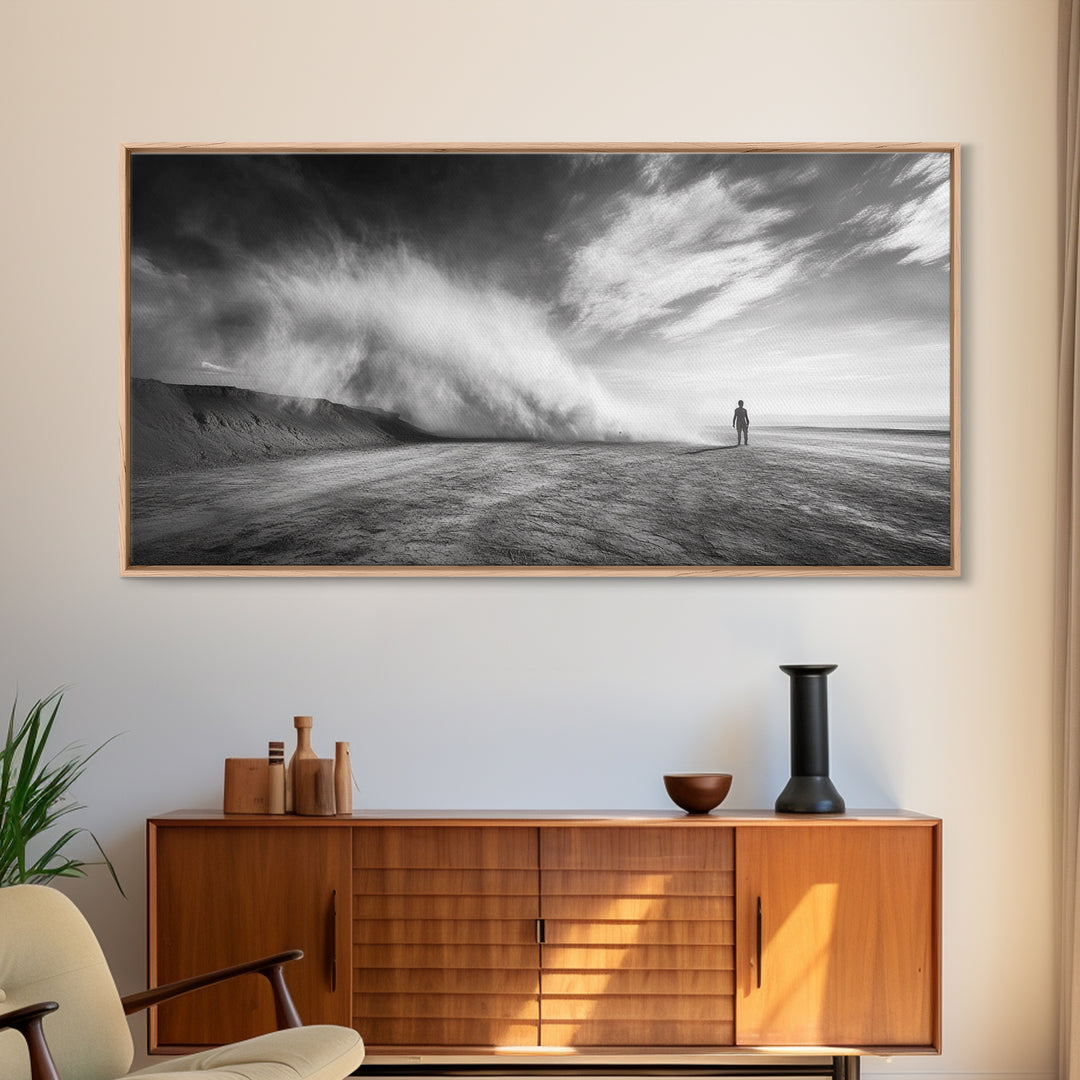Desert Storm, Solitude Photography, Dramatic Landscape Art, Wind and Sand Scene, Canvas Print, Modern Living Room or Office Wall Art