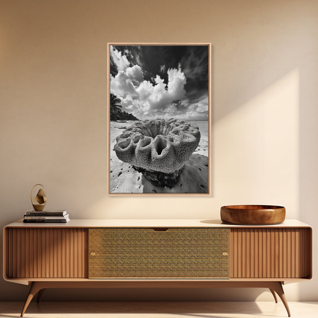 Coral Reef Texture, Ocean Wall Art, Coastal Minimalist, Nature Photography, Framed Canvas Print, Bathroom Wall Decor, Tropical Beach Print