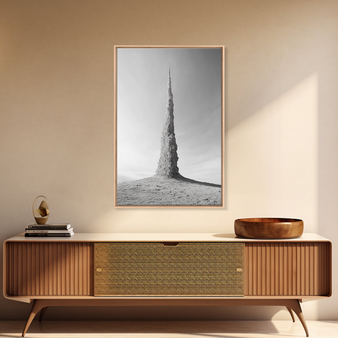 Rock Spire, Desert Sculpture, Abstract Form, Canvas Print, Surreal Landscape Art, Minimalist Wall Decor, Earthy Modern Home Accent
