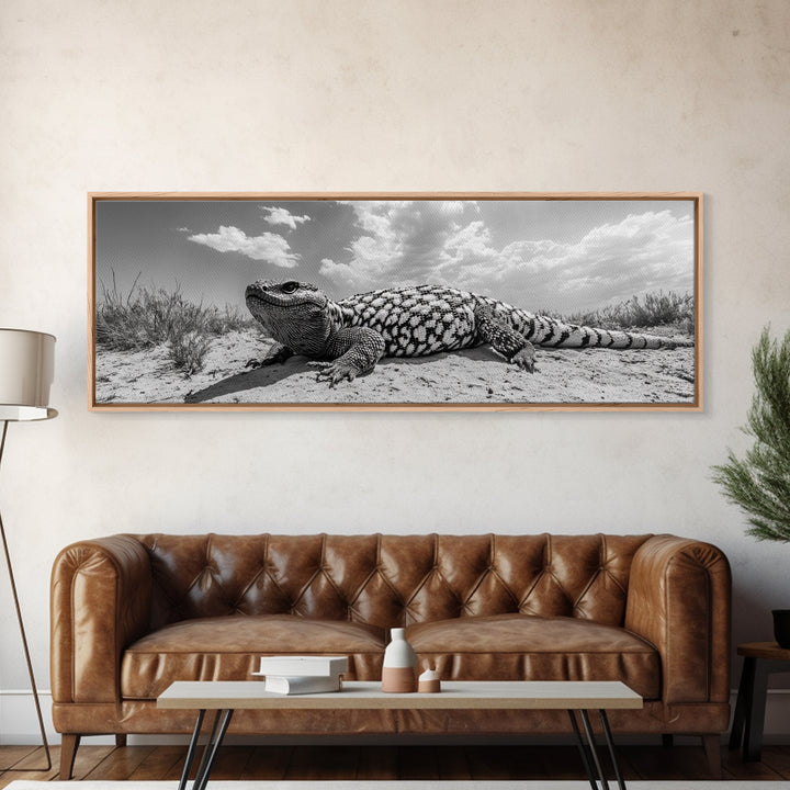 Desert Lizard, Reptile Closeup, Sunbaked Texture, Canvas Print, Wildlife Photography, Bold Wall Art, Southwestern Living Room