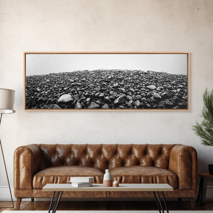 Rock Hill, Stone Texture, Natural Abstract, Canvas Print, Minimalist Wall Art, Monochrome Decor, Modern Entryway Art, Hallway Print