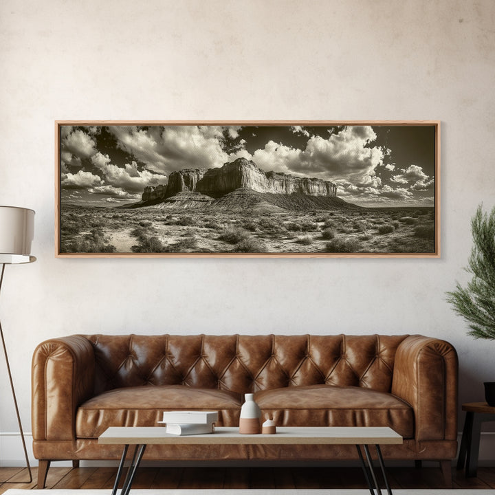 Desert Plateau, Cloudscape Drama, Western Landscape, Large Wall Art, Canvas Print, Rustic Home Decor, Minimalist Nature Art, Office Wall Decor