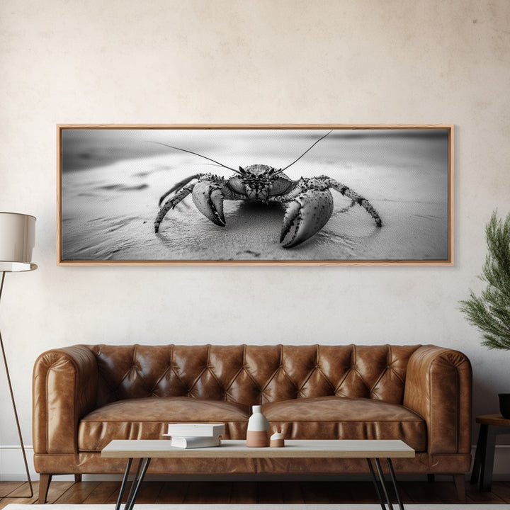 Crab Walk, Seaside Creature, Sandy Shore, Canvas Print, Coastal Nature Photography, Kids Room Ocean Decor, Minimalist Beach Art