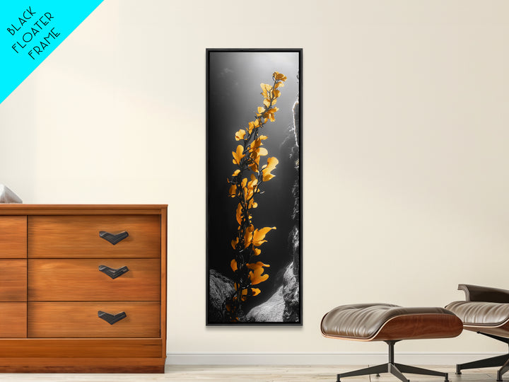 Ocean Kelp Art, Golden Seaweed, Deep Sea Beauty, Underwater Light, Canvas Print, Bathroom Wall Art, Nautical Decor, Moody Coastal Style