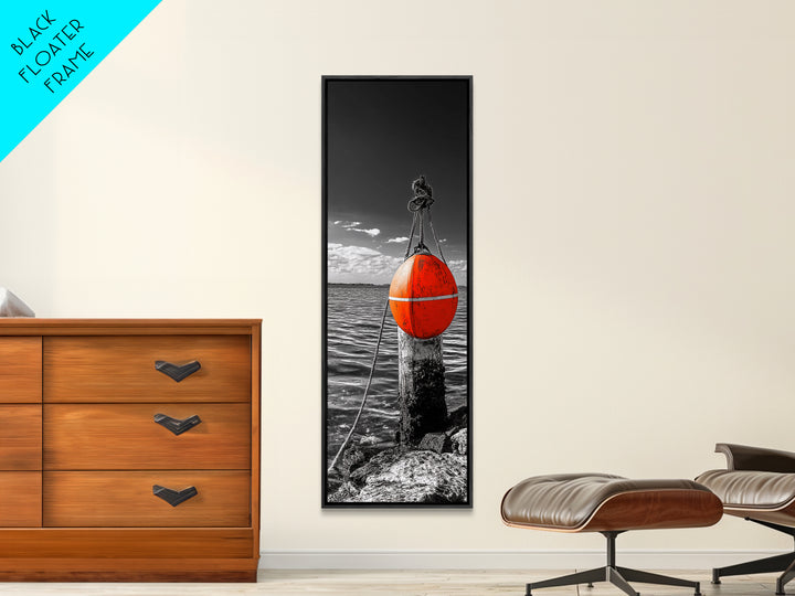 Buoy on Water, Nautical Vibe, Harbor View, Bold Coastal Art, Canvas Print, Beach House Decor, Bathroom Wall Art