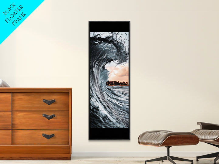 Ocean Wave, Big Surf, Seascape Photography, Coastal Wall Decor, Water Motion, Framed Canvas Print, Beach House Living Room Art