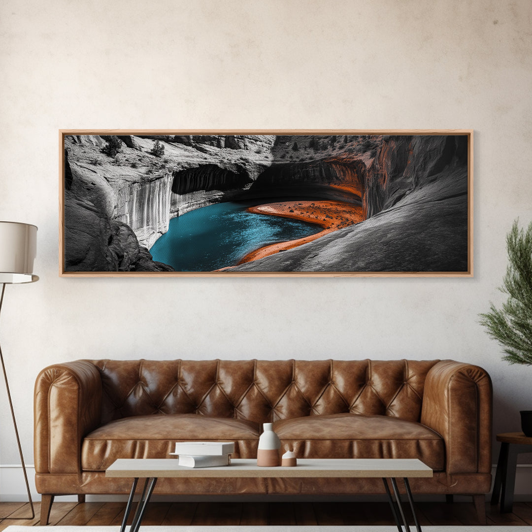 Canyon River, Turquoise Water, Dramatic Landscape, Desert Colors, Canvas Print, Adventure Wall Art, Southwest Style, Boho Living Room
